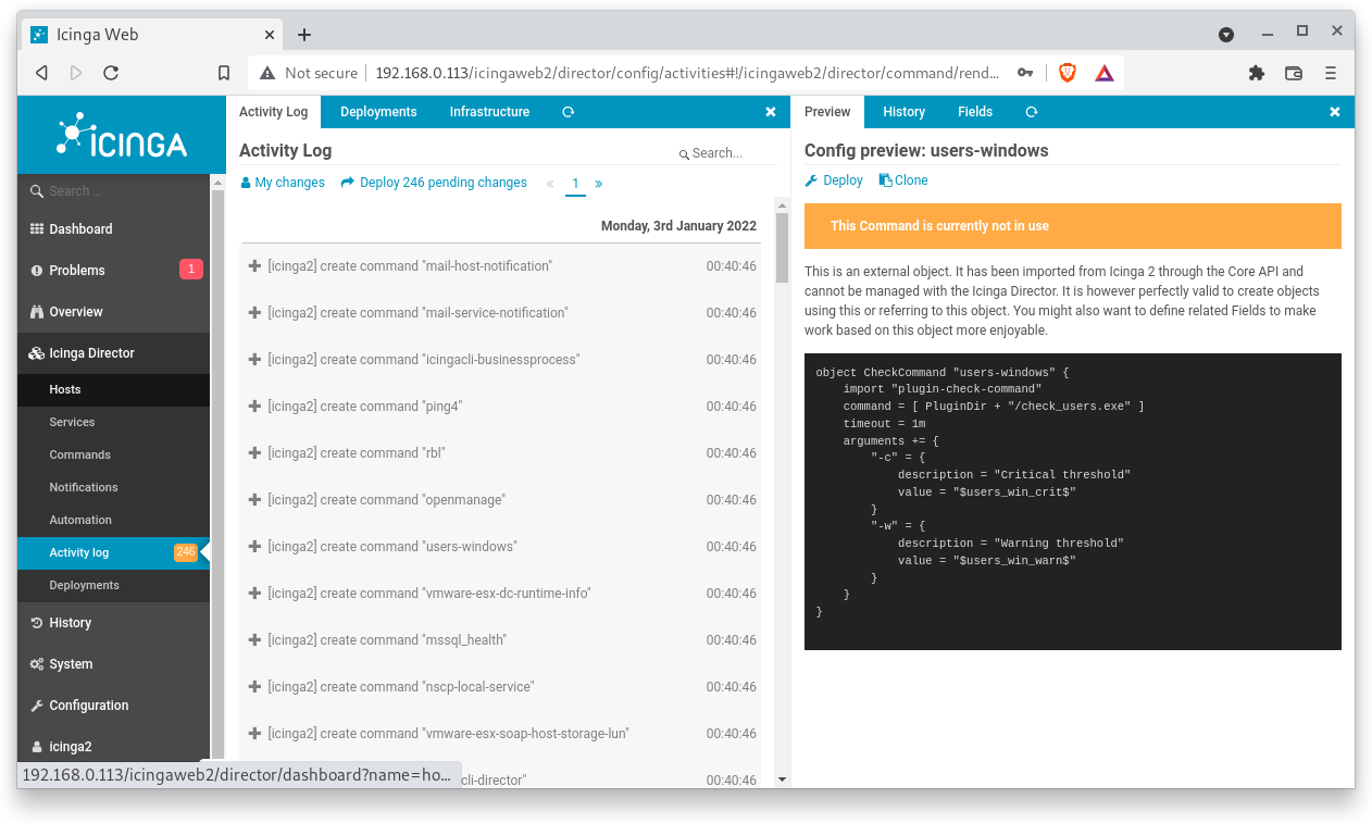 Icinga Web 2 Director